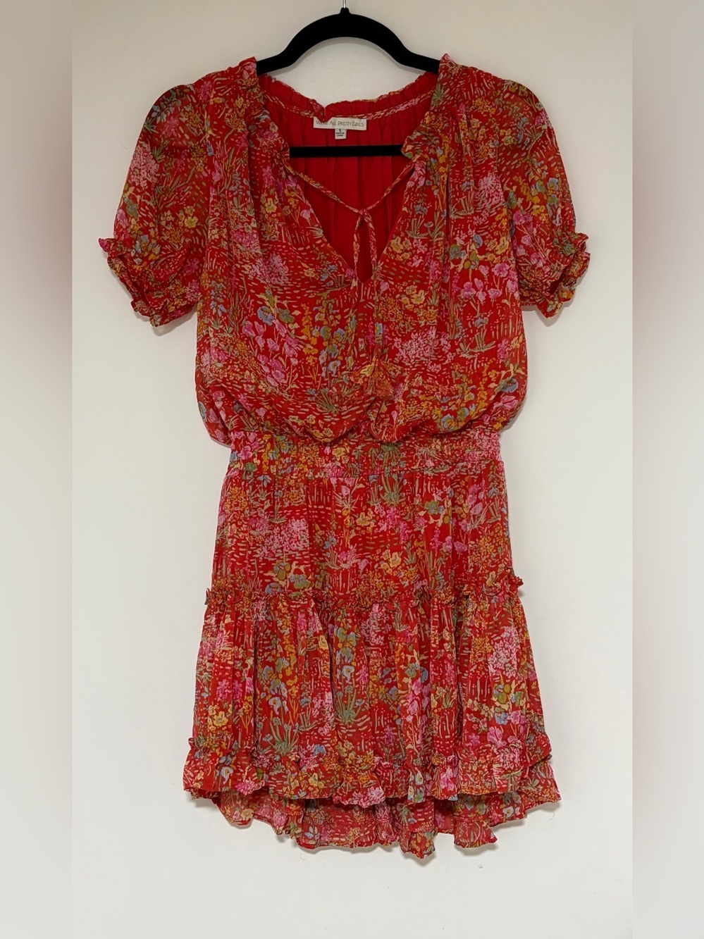 We’re All Pretty Girls Women’s Orange Floral Mini Dress Size Small